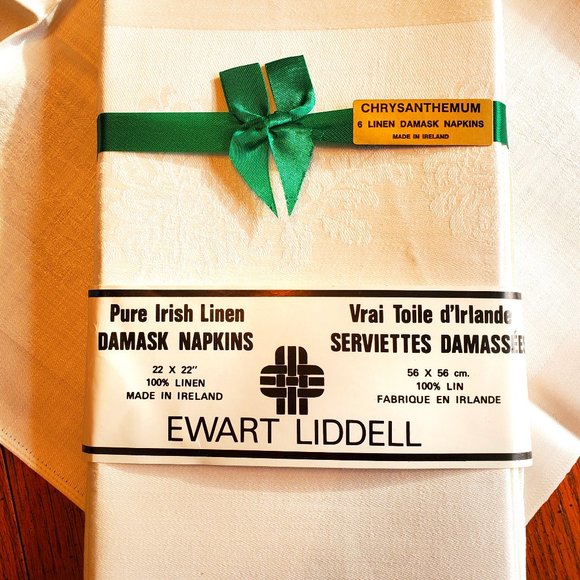 Ewart Liddell Dining Vintage Irish Linen Napkins Set Of 8 Nwt